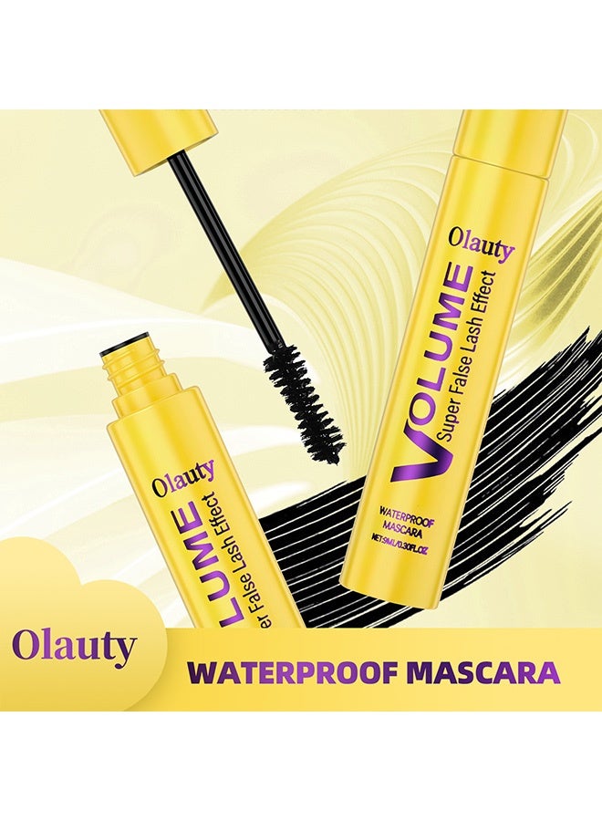 OLAUTY Luscious and curled mascara - long-lasting, waterproof, non-creaming, thick brush head, 9ml (#black) - Image 3